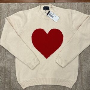 NWT Gyles & George - Cream Sweater with Red Heart